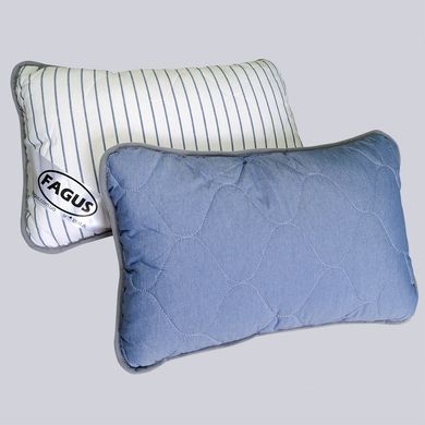 Подушка з вовни мериносів Fagus, 50х70, Синій/Білий у синю смужку
