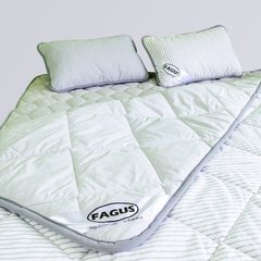 Комплект для сну Fagus "MAXI" з вовни мериносів колір Сірий/Білий у сіру смужку - Євро