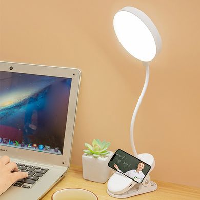 Настільна лампа USB LED гнучка з акумулятором та прищіпкою  Rino